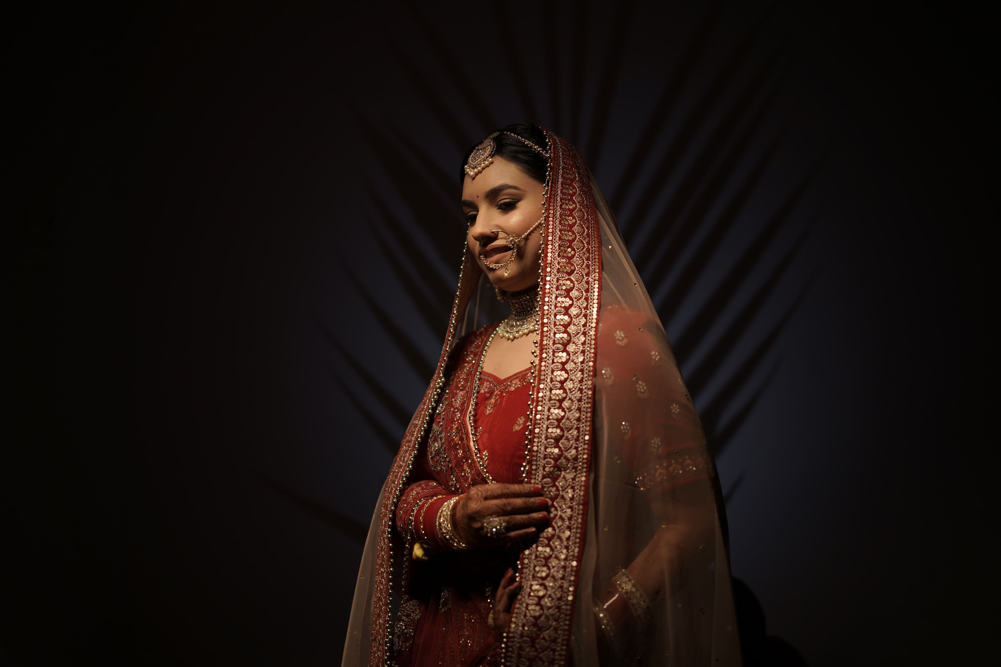 South Indian bride in temple jewellery